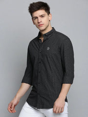 Men Black Checked Casual Shirt-TRISTANCHECKS-4308-Black