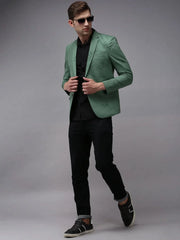 Men Green Printed Blazer-SOBLZ-279-Green