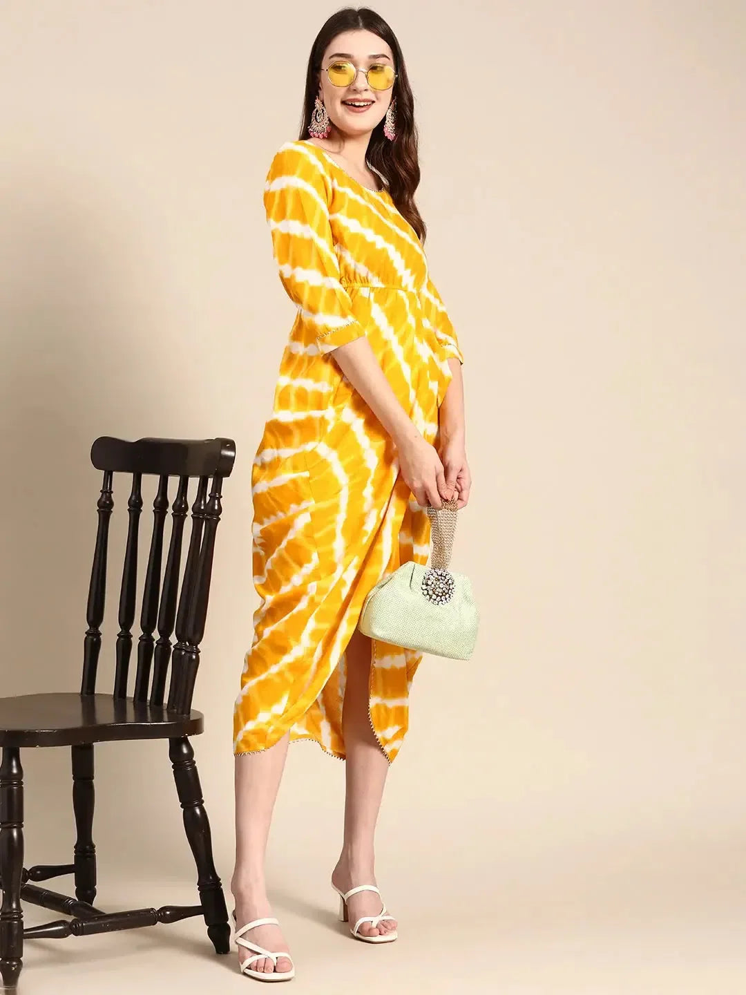 Yellow Midi Dress: Comfortable Women's Western Clothing