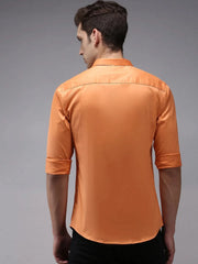 Men Orange Solid Casual Shirt-COOPERPLAINE-1626-Orange