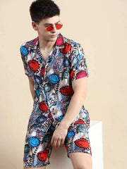 Men Multi Printed Casual Co ord Set-IRELAND-1695-Multi