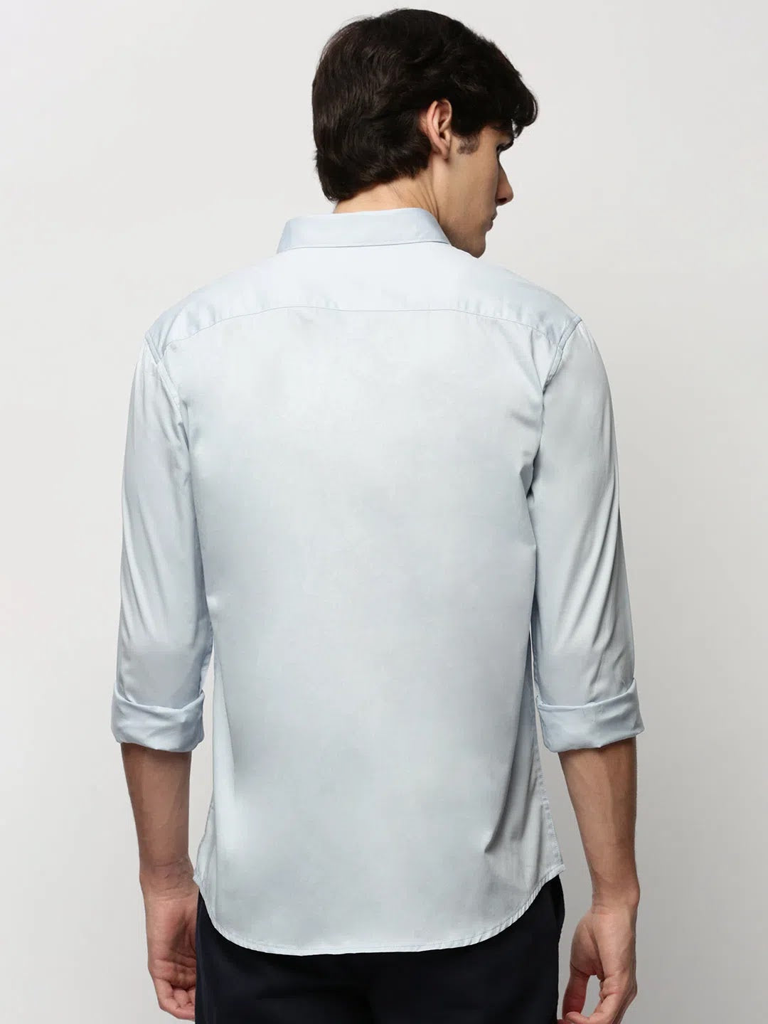 Authentic Blue Solid Mens Shirt - Cotton Casual Shirt | DesiQlo
