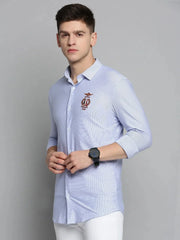 Men Blue Solid Casual Shirt-STYLISHSTRIPE-3492-Blue