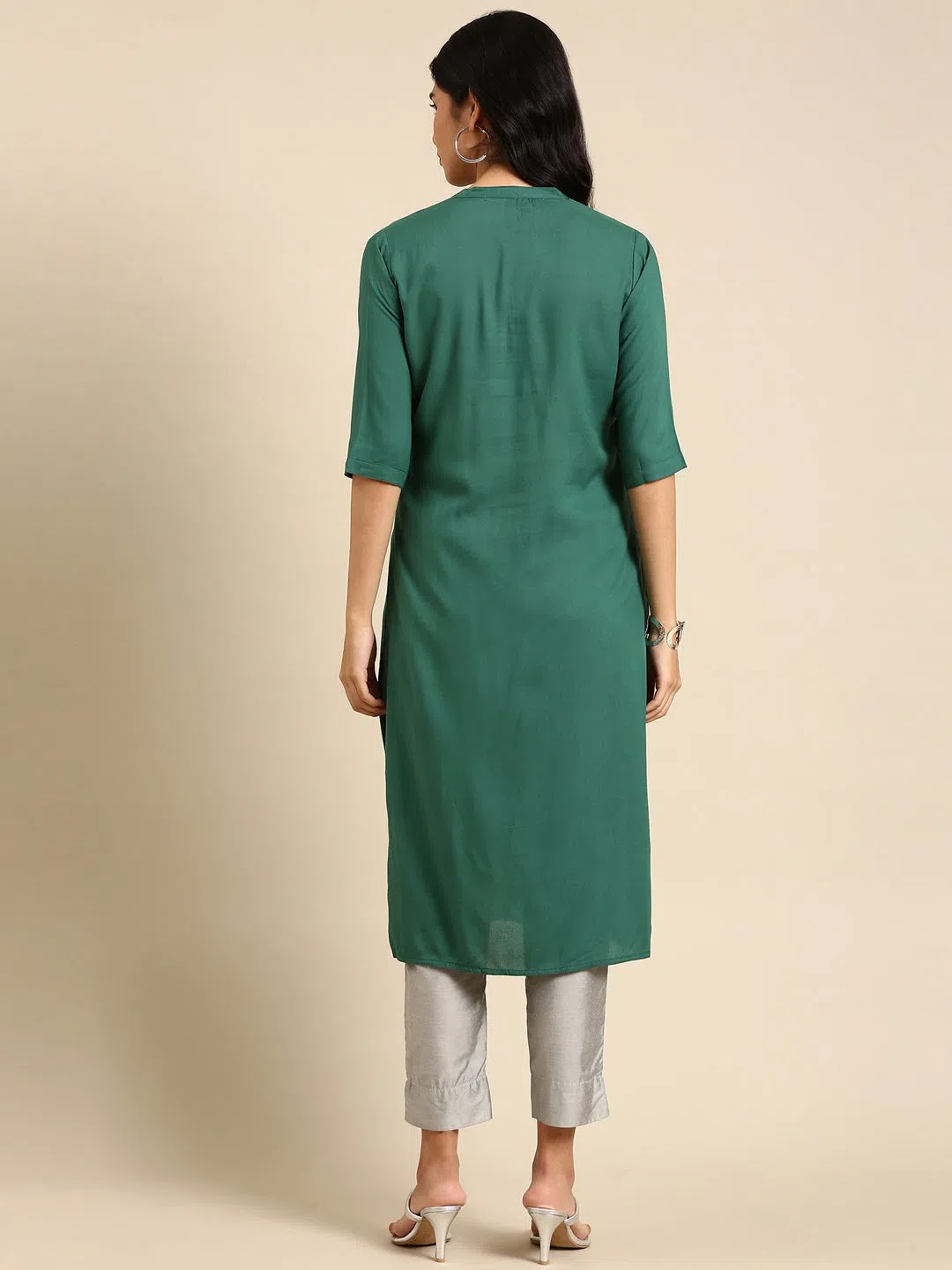 Green Solid Kurta - Simple & Stylish Indian Kurtas Online