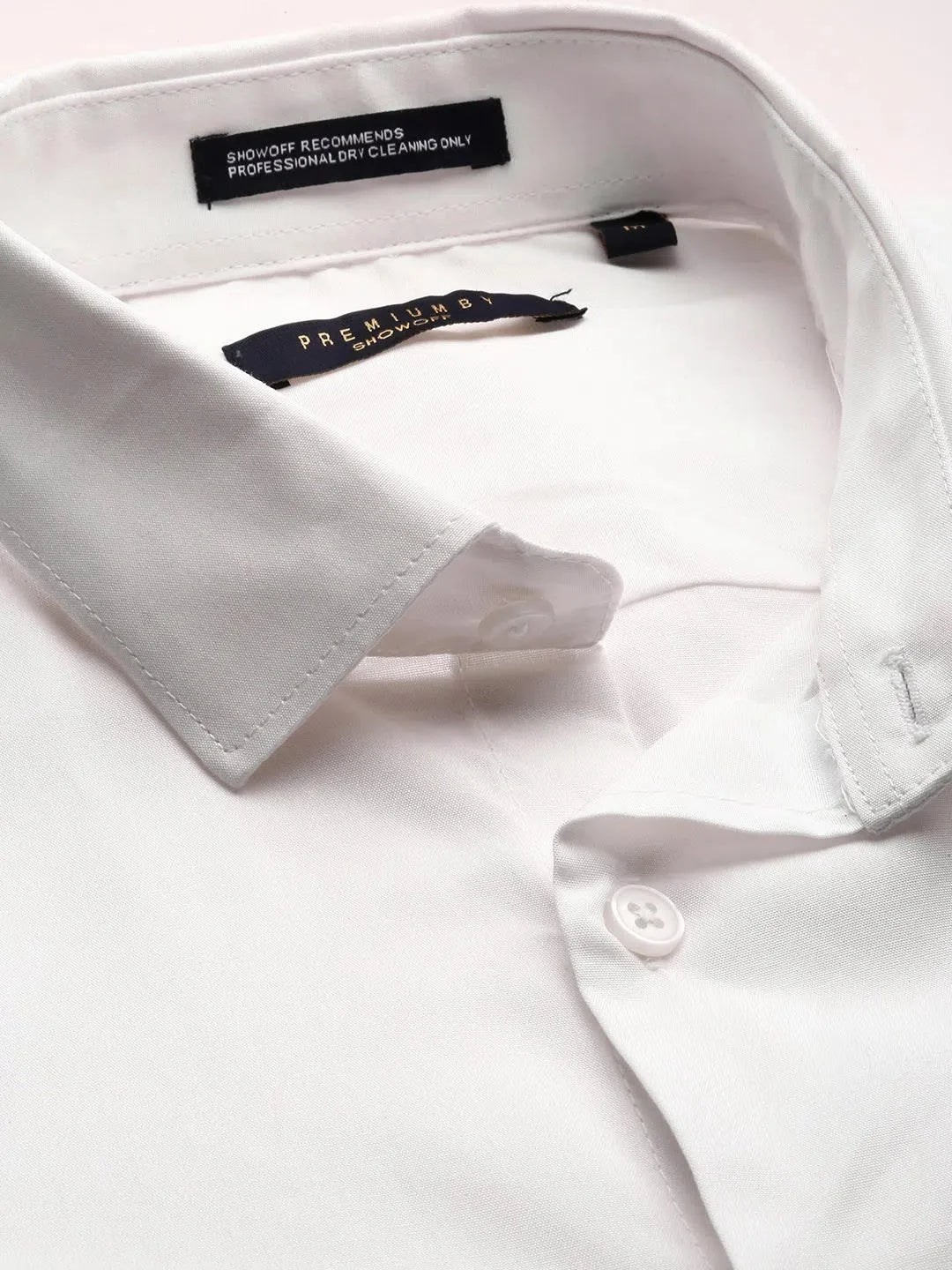 Men's White Solid Cotton Shirt - Stylish Mens Shirt