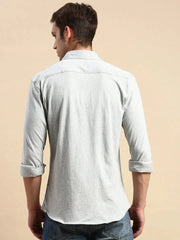 Men Grey Solid Casual Shirt-KRISTENKNITS-4582-Greymelange