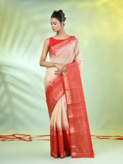 Red Cotton Saree With Ethnic Motifs-MA66BCT431080053