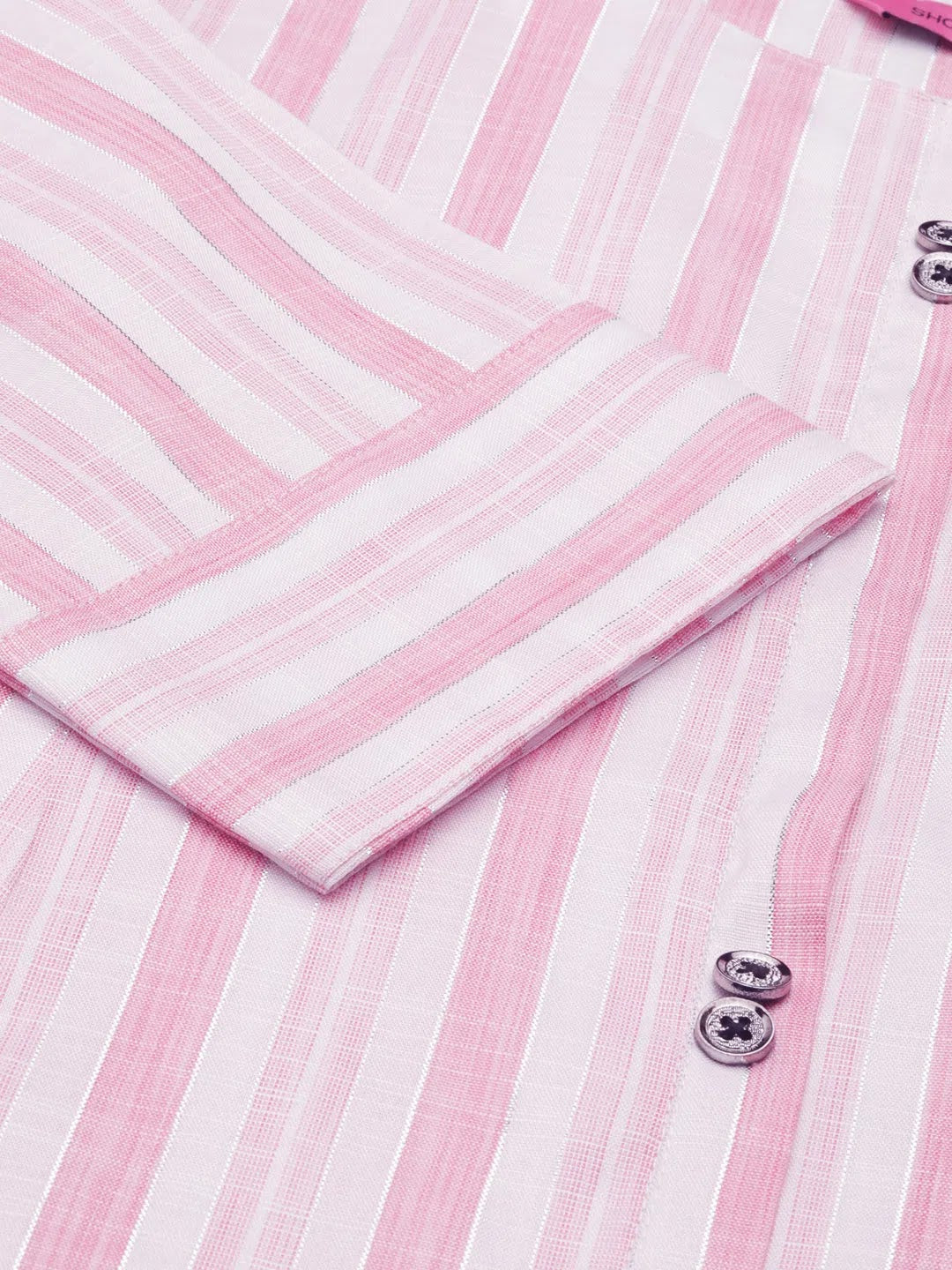Pink Striped Cotton Kurta - Stylish Indian Kurta for Women