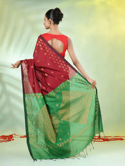 Purple Cotton Saree With Zari Borders-MA64BCT401190048