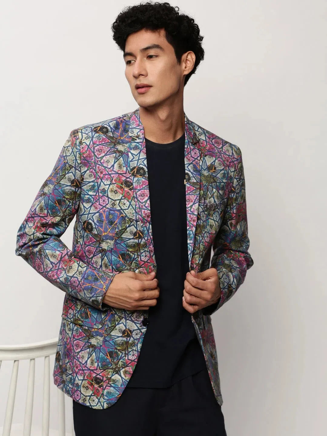 Multi-Print Blazer - Men's Ethnic Wear and Nehru Jackets