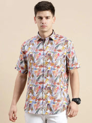 Men Multi Floral Casual Shirt-GALAXY-1659-Multi