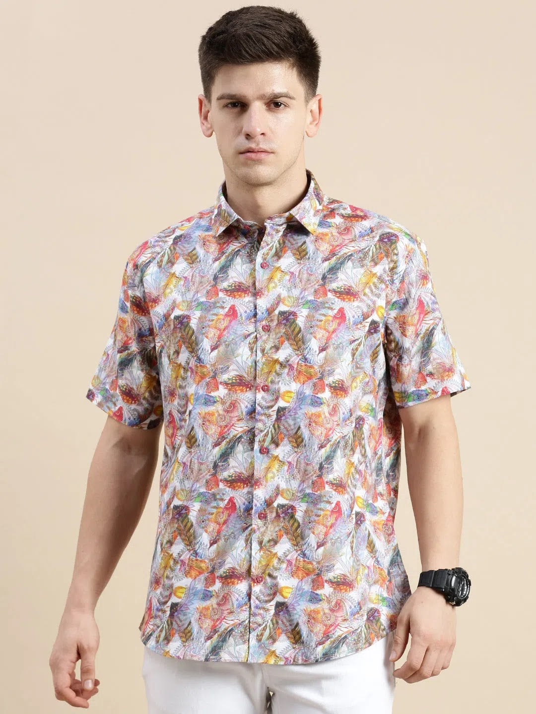 Men's Multi Floral Cotton Shirt | Printed Shirt DesiQlo
