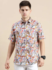 Men Multi Floral Casual Shirt-GALAXY-1659-Multi