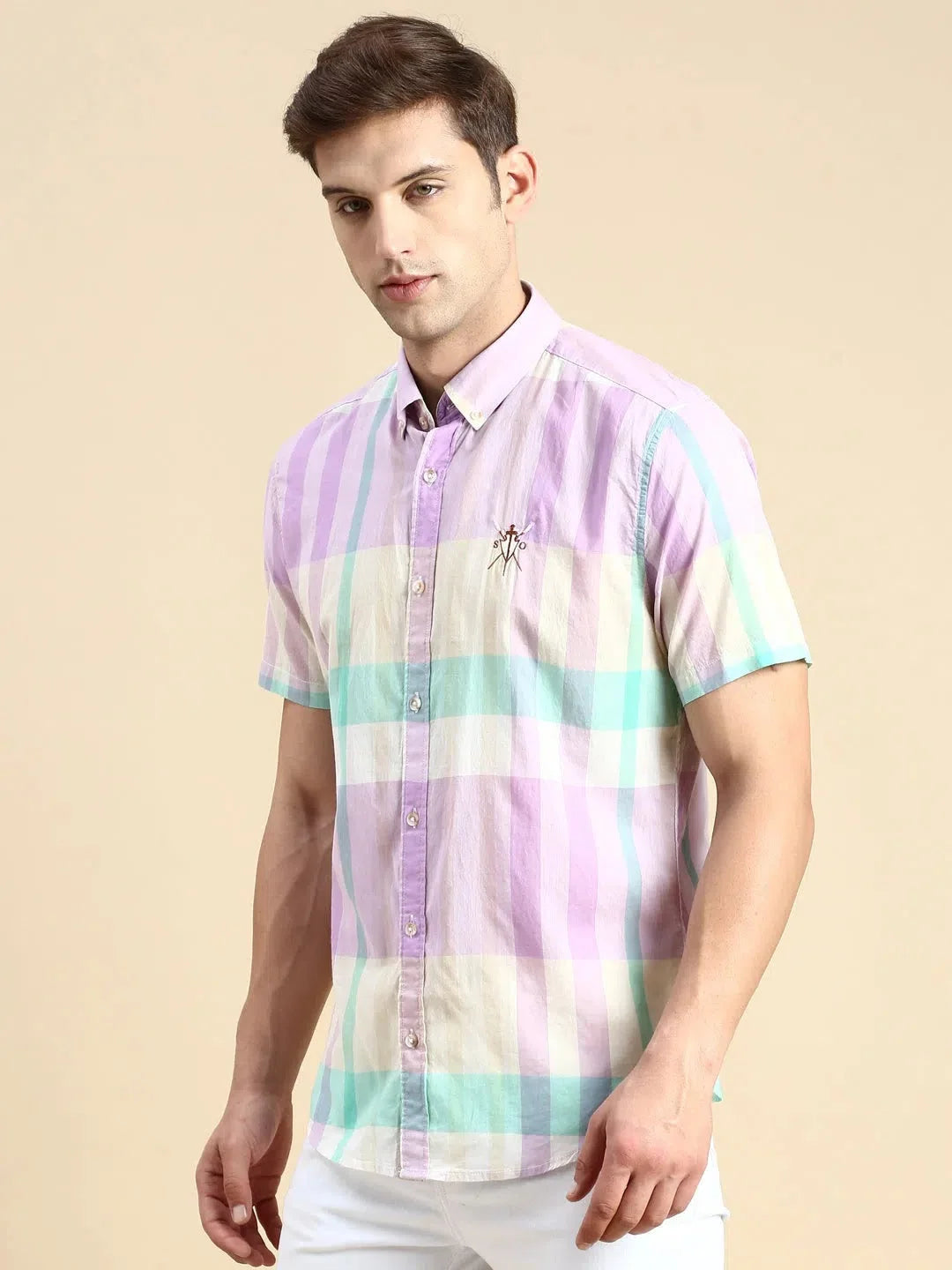 Elegant Multi Checked Mens Shirt - Cotton Casual Shirt | DesiQlo