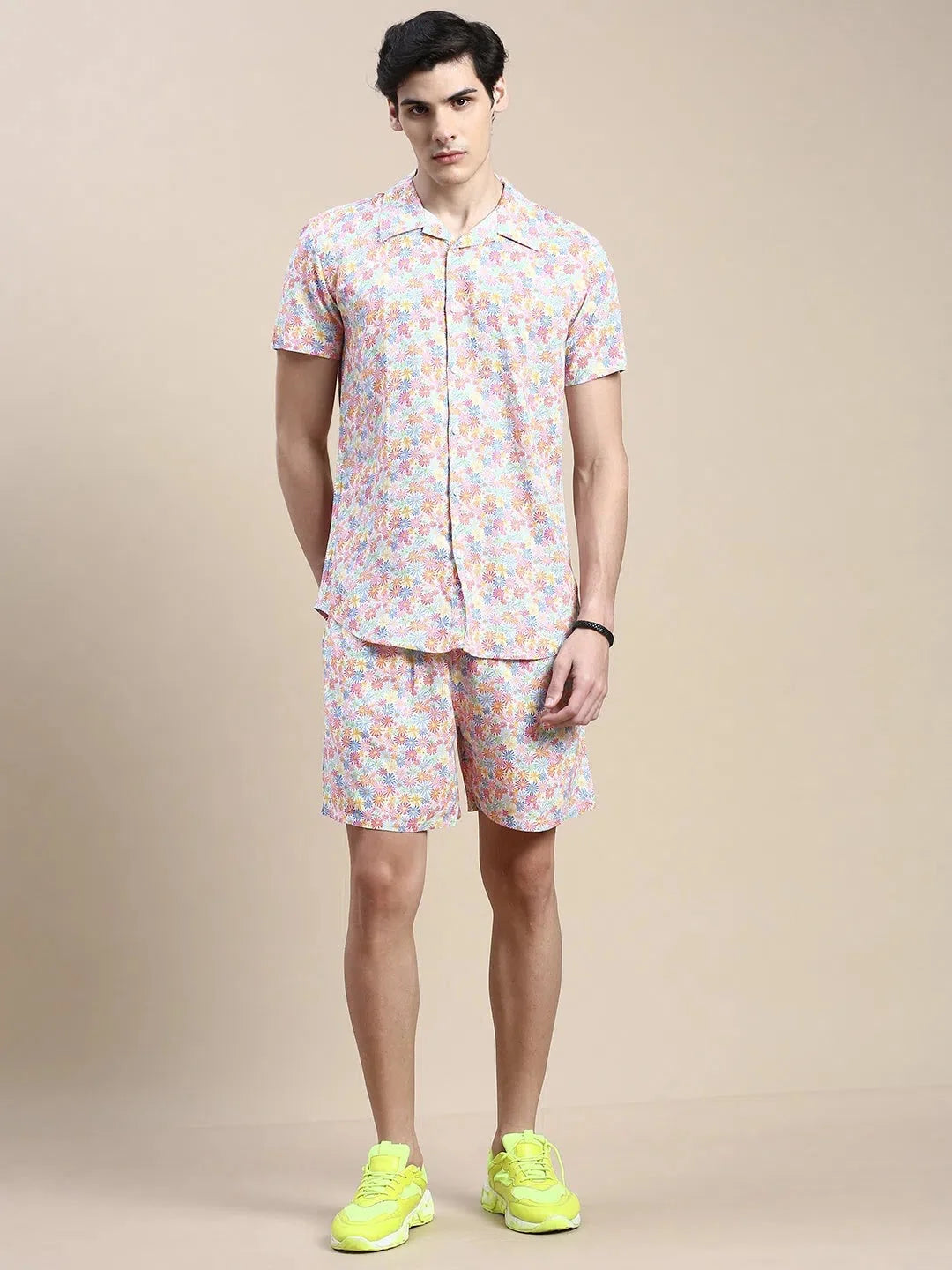 Men's Multi Printed Casual Co ord Set | Cotton Beach Co ord Set