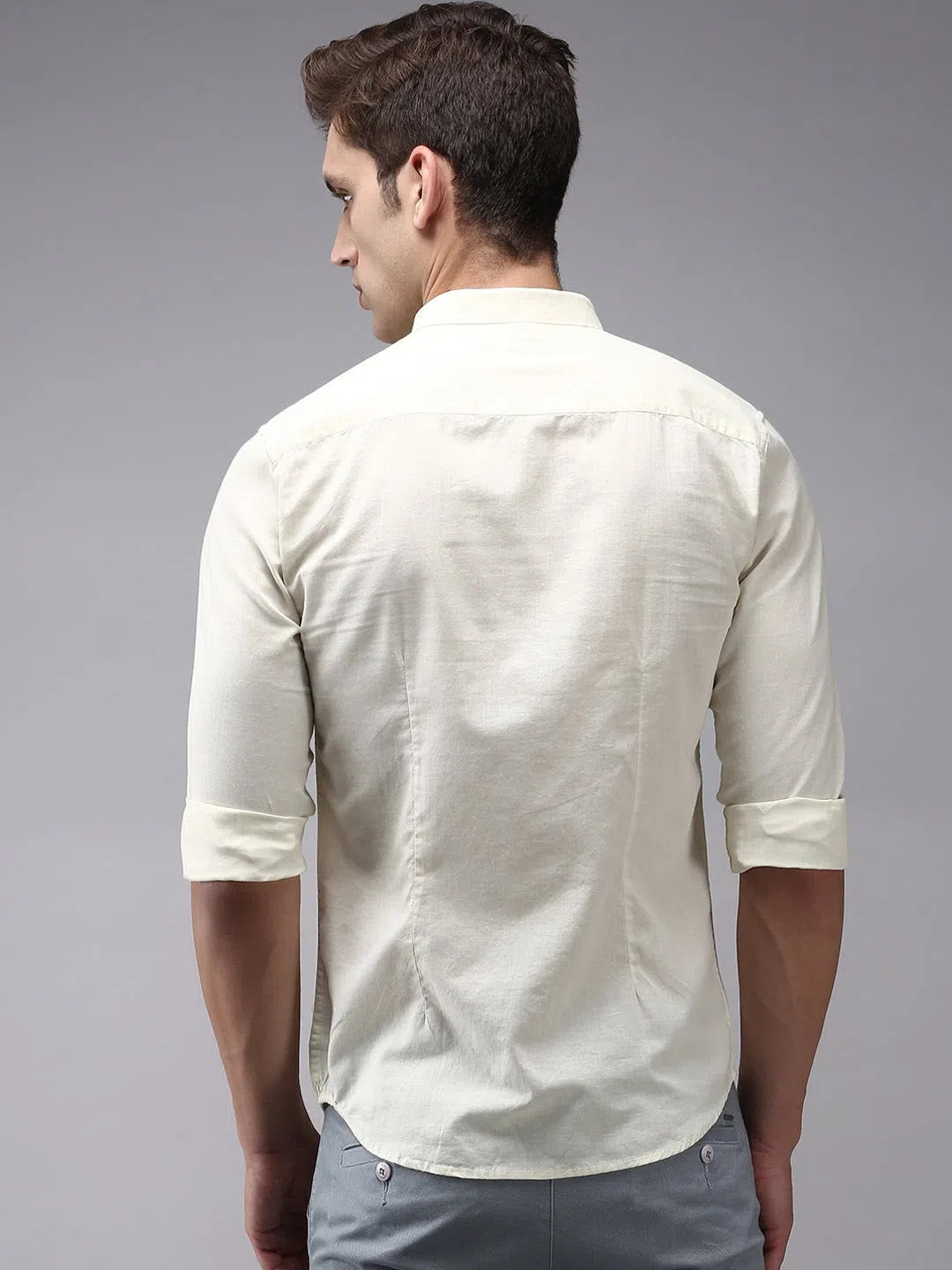 Beige Solid Mens Shirt - Cotton Casual Shirt | DesiQlo