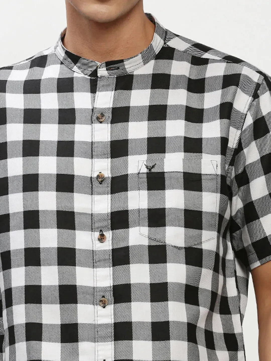 Black Checkered Cotton Mens Shirt - DesiQlo Casual Shirts
