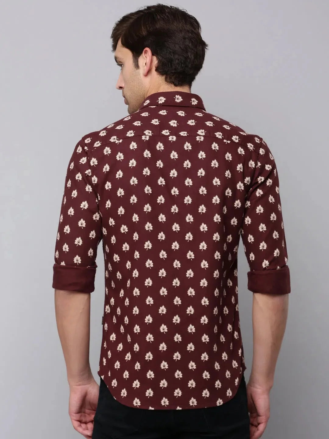 Brown Printed Mens Shirt - Stylish Cotton Casual Shirt