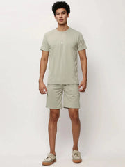 Men Green Solid Casual Co ords-EX-AA-202-Olive