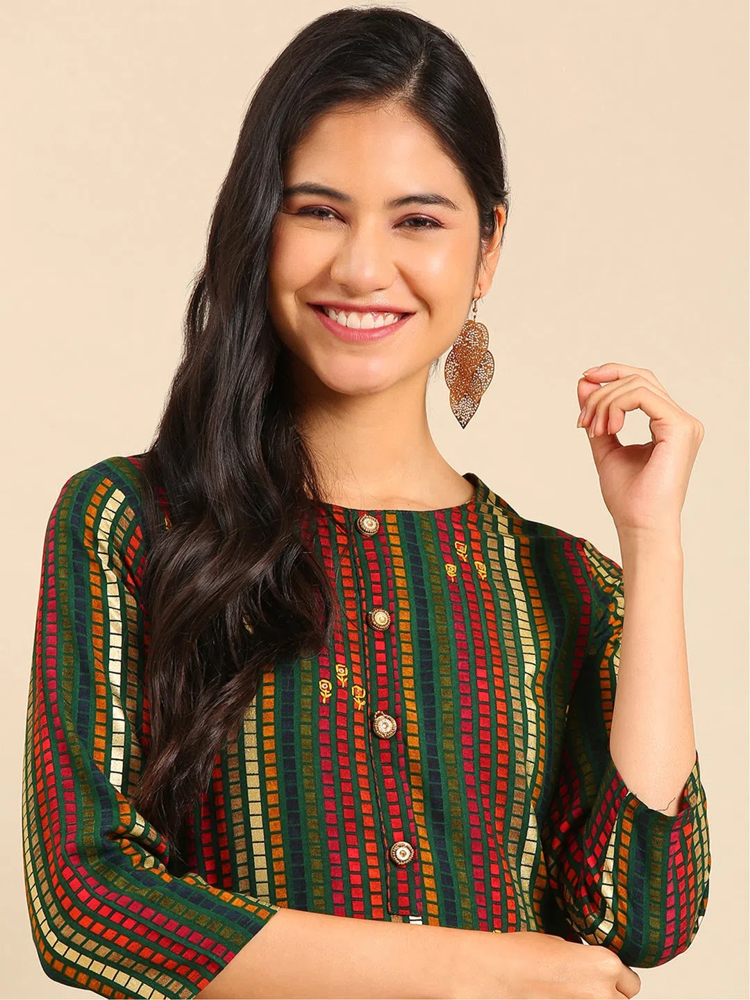 Multi-Printed Indian Kurta - Women's Viscose Kurtas Collection