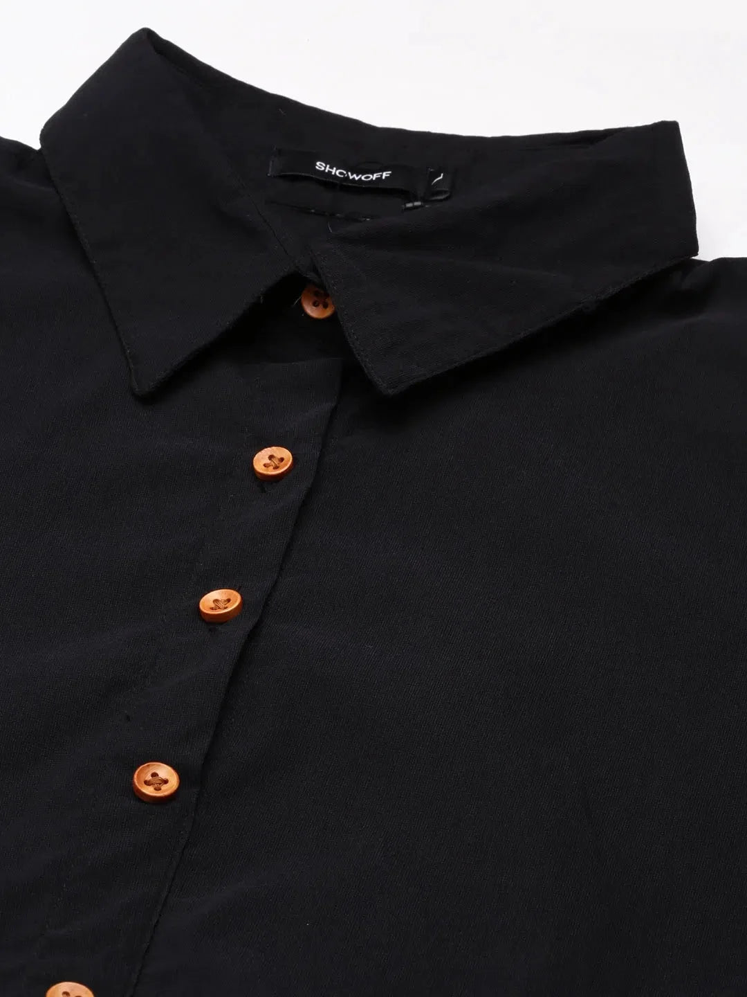 Black Solid A-Line Kurta | Cotton Indian Kurta Ladies