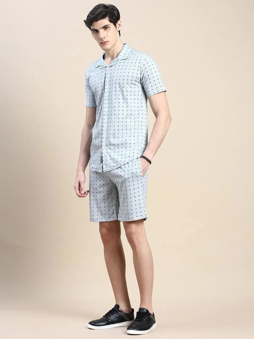 Men's Green Printed Casual Co ord Set | Beach Co ord Sets