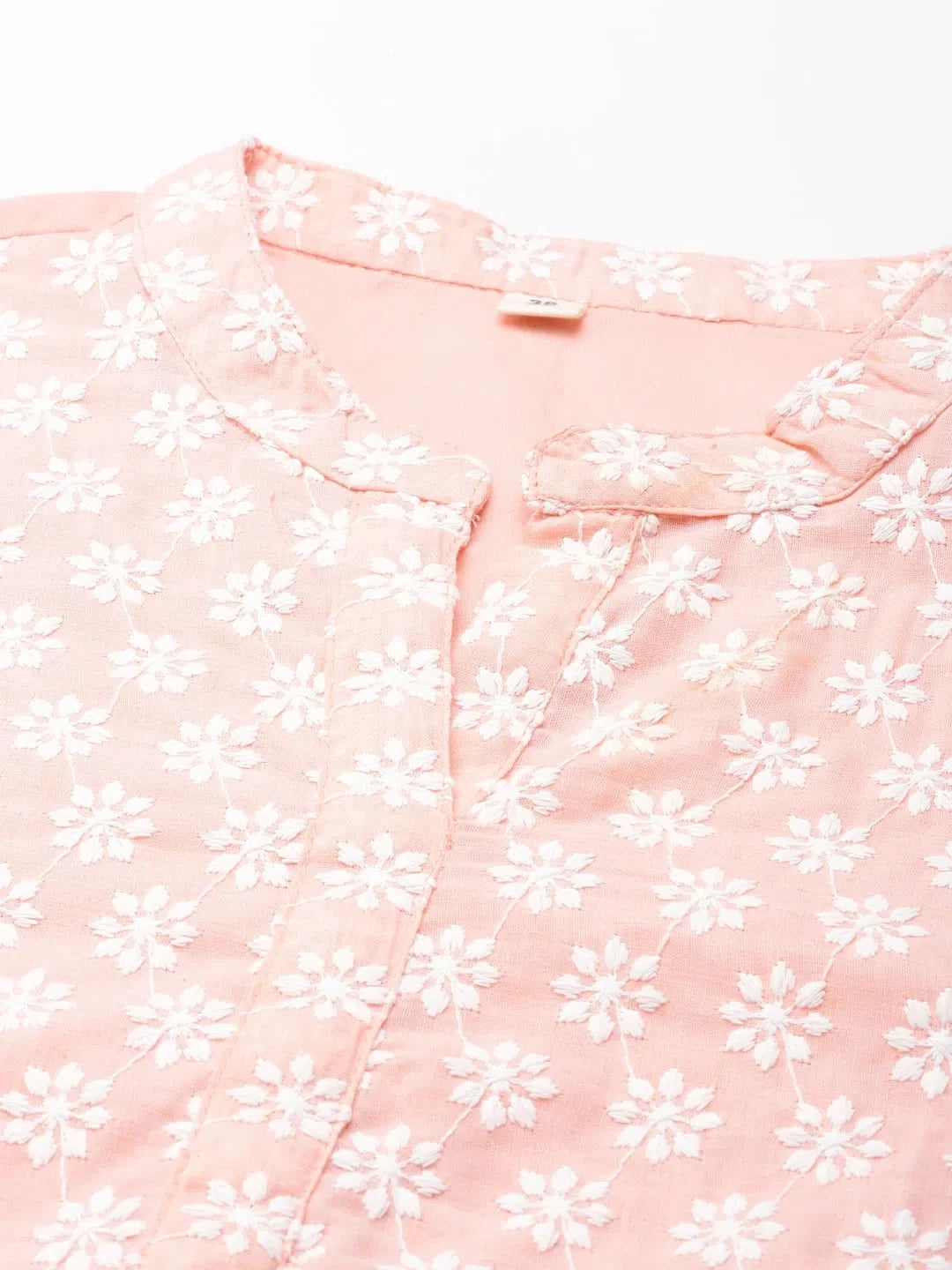 Peach Embroidered Indian Kurtis | Cotton Kurta for Ladies