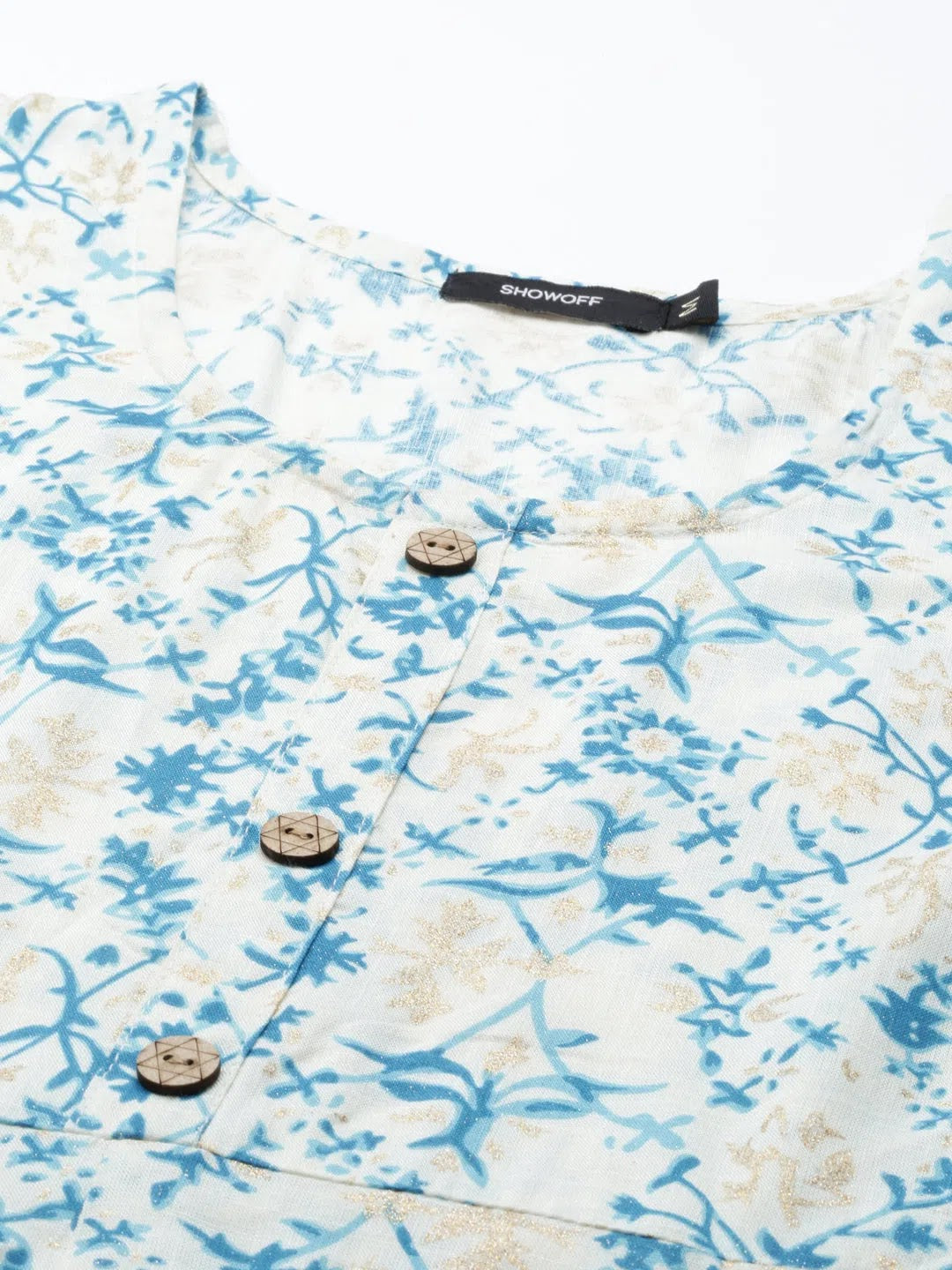 White Cotton Printed Kurti: Comfortable Indian Kurta for Women