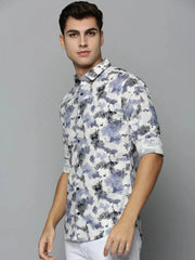 Men White Printed Casual Shirt-TKTPRINT-111-Offwhite