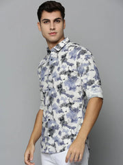 Men White Printed Casual Shirt-TKTPRINT-111-Offwhite
