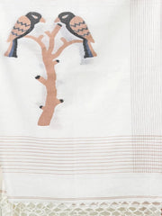 Bottle Green Cotton Saree With Nakshi Zari Borders-MA66BCT431050022