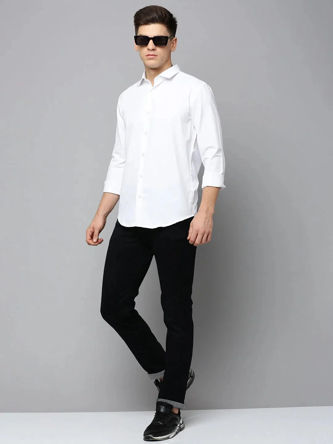 Shop White Solid Mens Shirt - Cotton Casual Shirt | DesiQlo