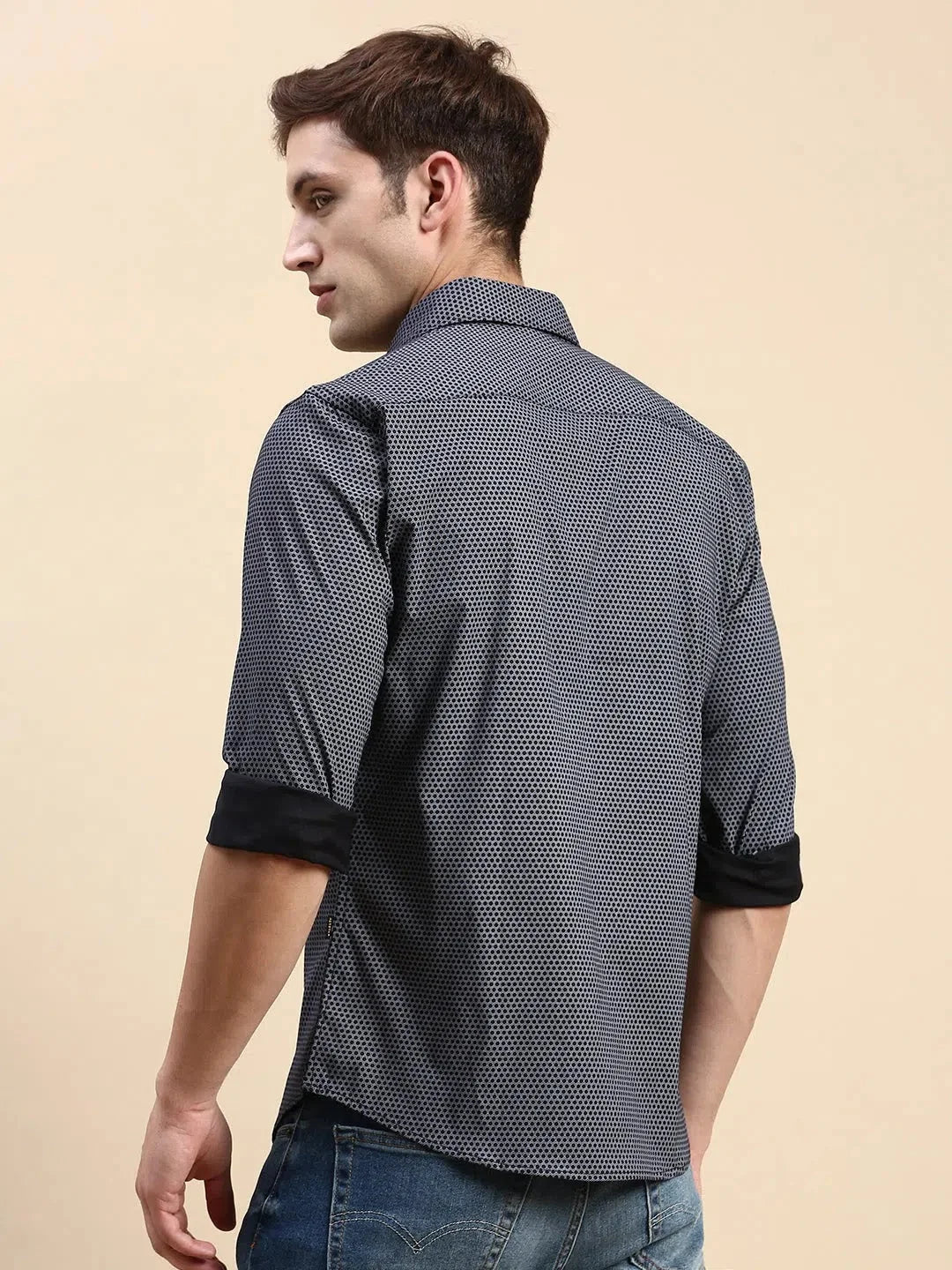 Men's Black Printed Casual Cotton Shirt - Printed Shirt DesiQlo