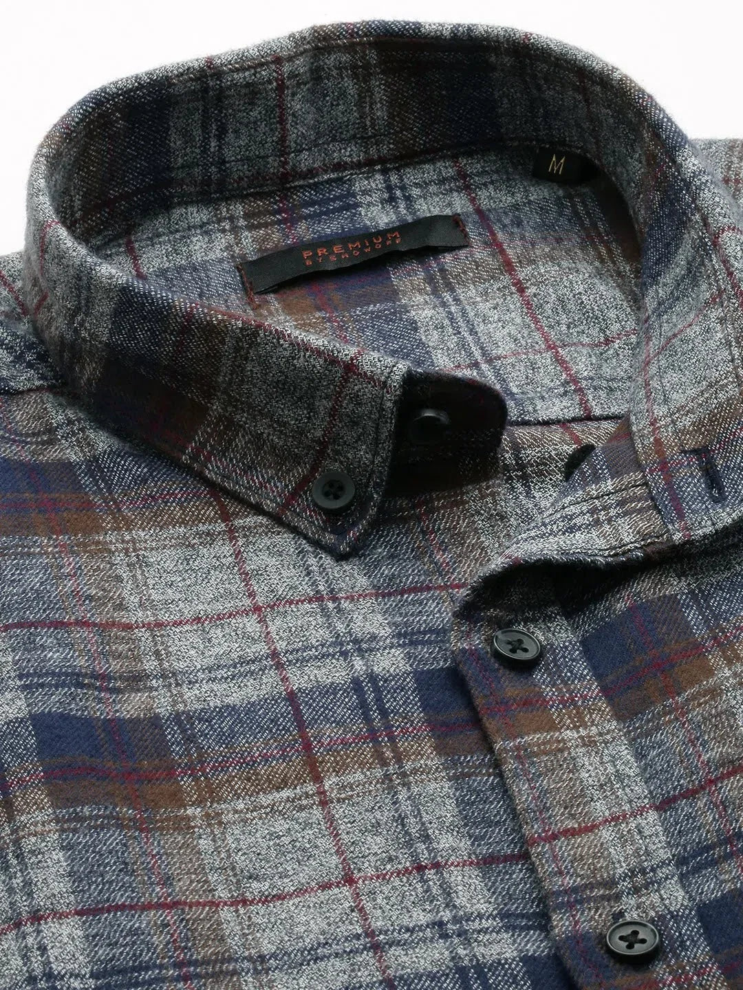 Grey Checked Cotton Mens Shirt | Casual & Stylish