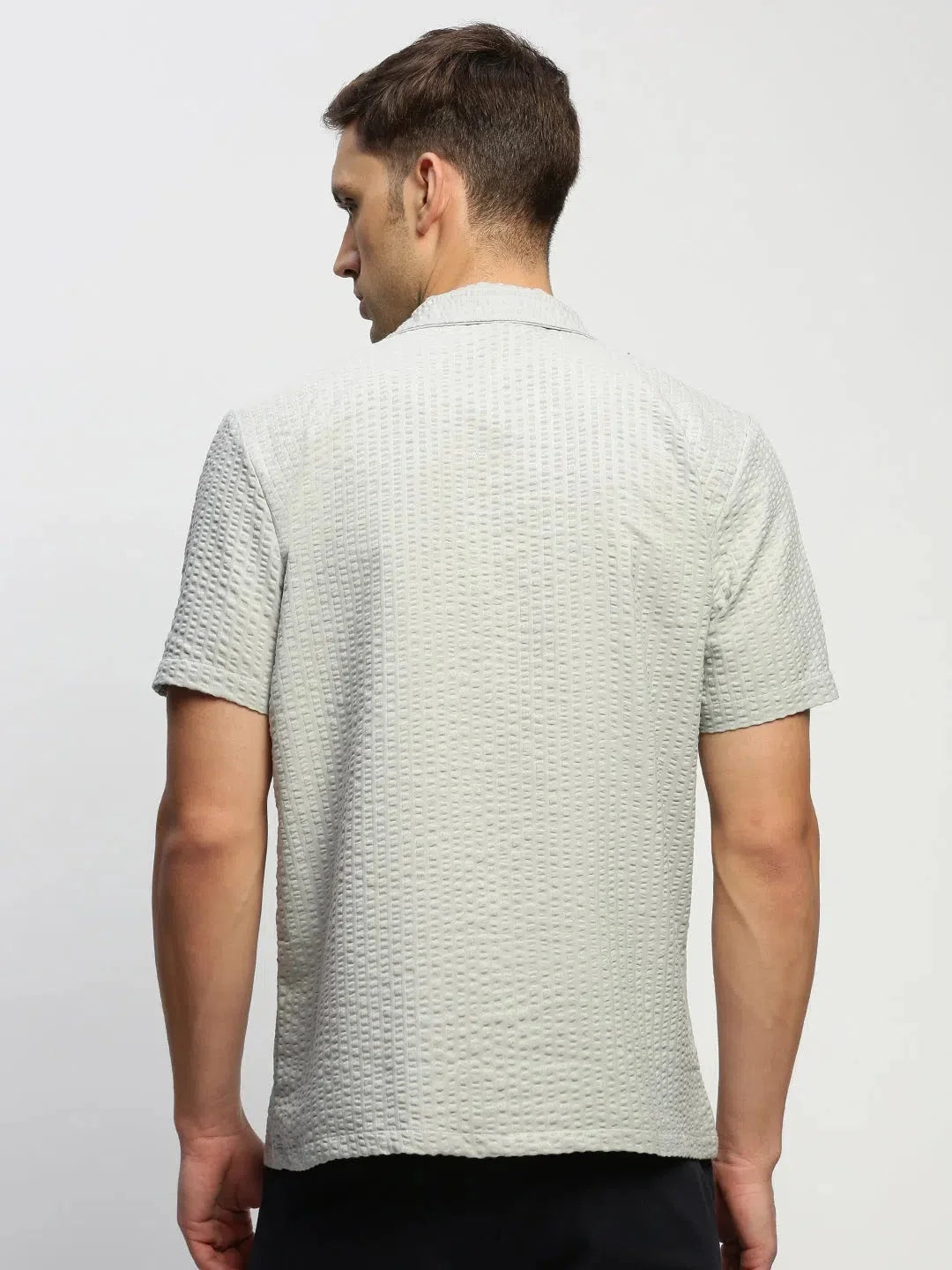 Men's Grey Solid Cotton Shirt - Casual & Formal Shirts DesiQlo