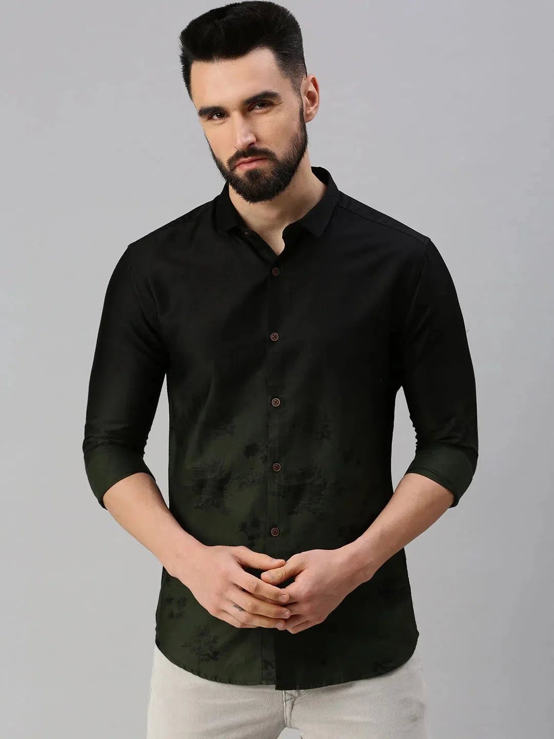 Men's Black Printed Cotton Shirt | Cool Casual Mens Shirt