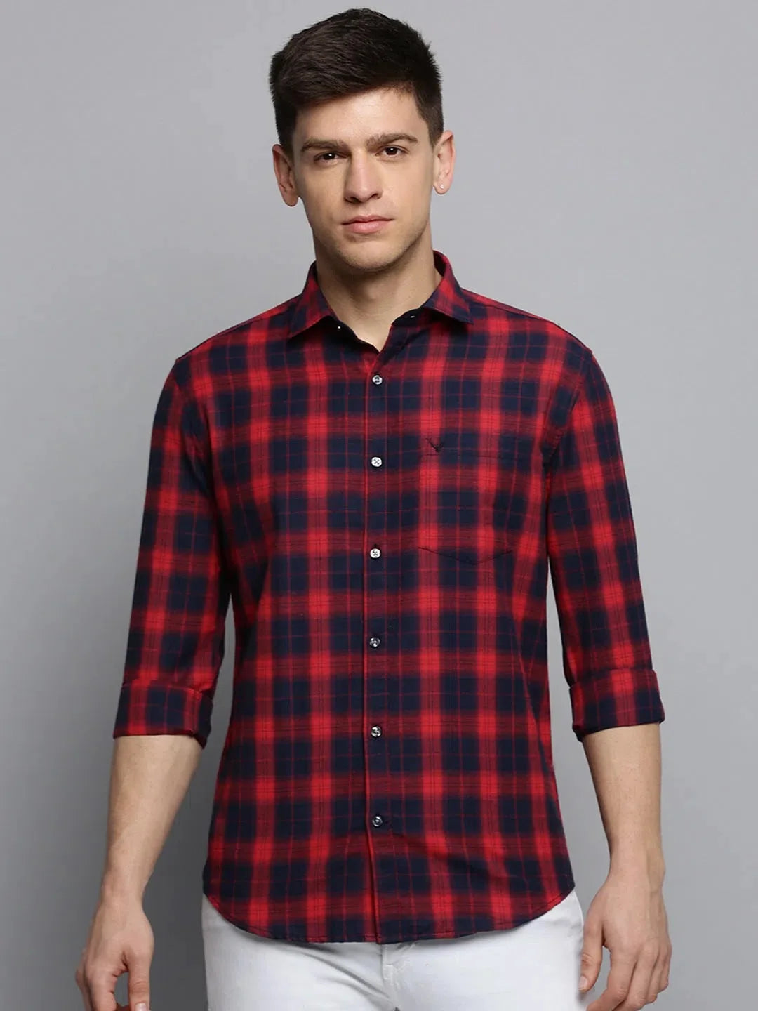 Trending Red Checked Mens Shirt - Cotton Casual Shirt | DesiQlo