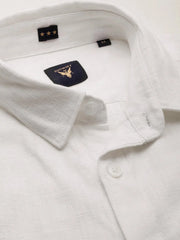 Men White Solid Shirt-BRION-1806-White