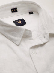Men White Solid Shirt-BRION-1806-White