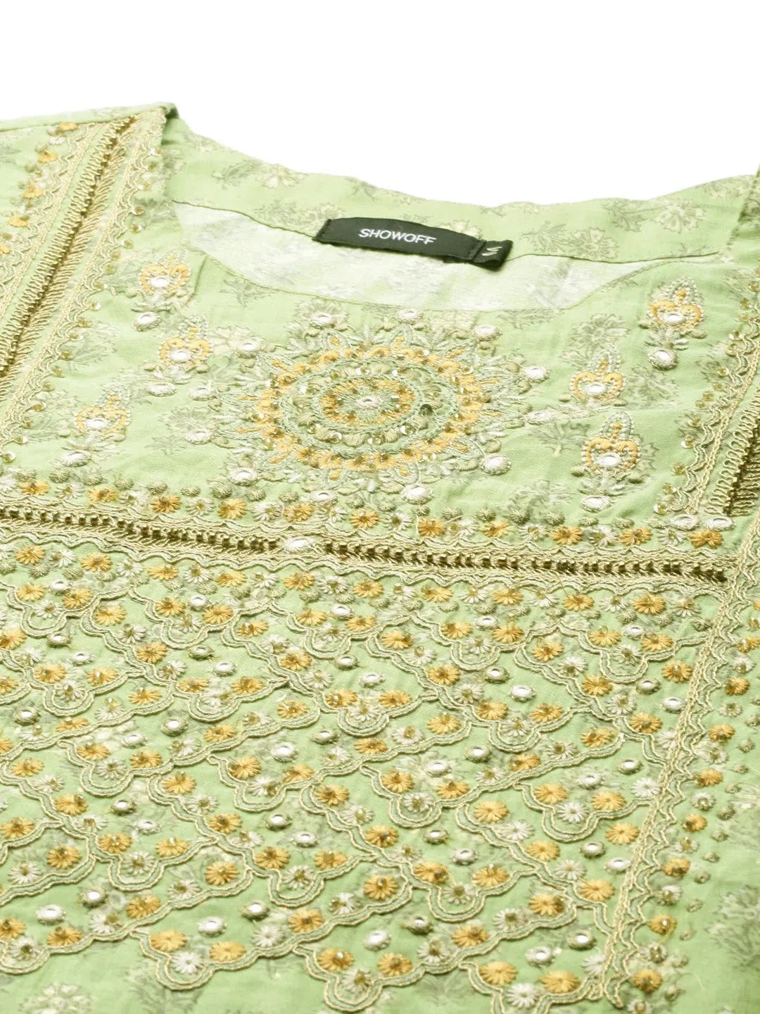Green Embroidered Kurta - Stylish Indian Kurta Ladies Fashion