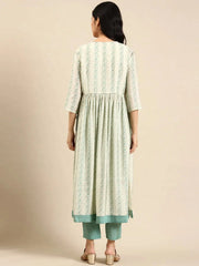 Women's Cream Solid Kurta SetKC-799-Cream