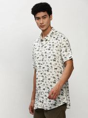 Men White Printed Casual Casual Shirts-JUPITERPRINT-1779-White