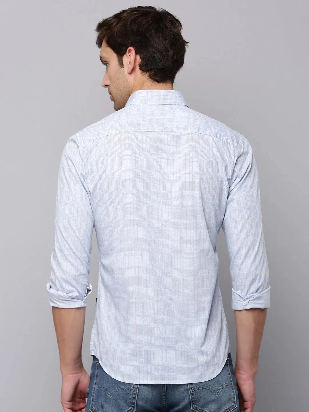 DesiQlo Blue Printed Mens Shirt | Stylish Cotton Casual Shirt