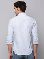 Men Blue Printed Casual Shirt-BARONPRINTED-4007-Blue