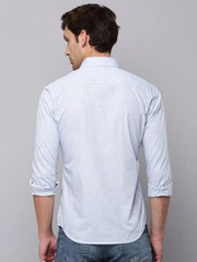 Men Blue Printed Casual Shirt-BARONPRINTED-4007-Blue
