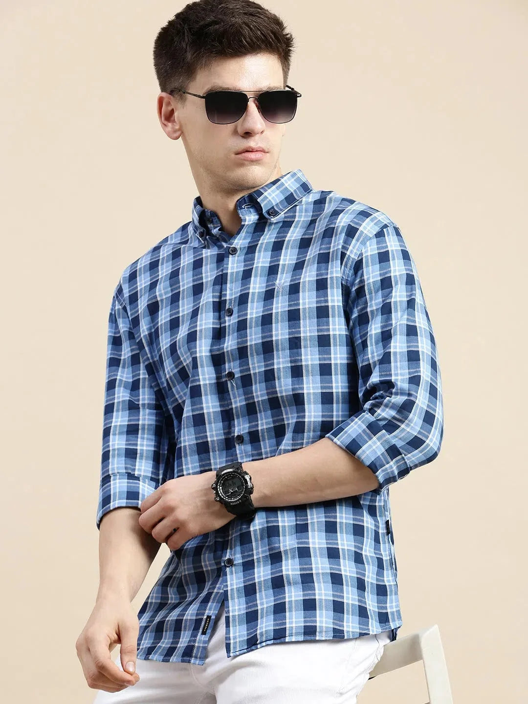 Men's Multi Checked Cotton Shirt - Casual & Trendy Style