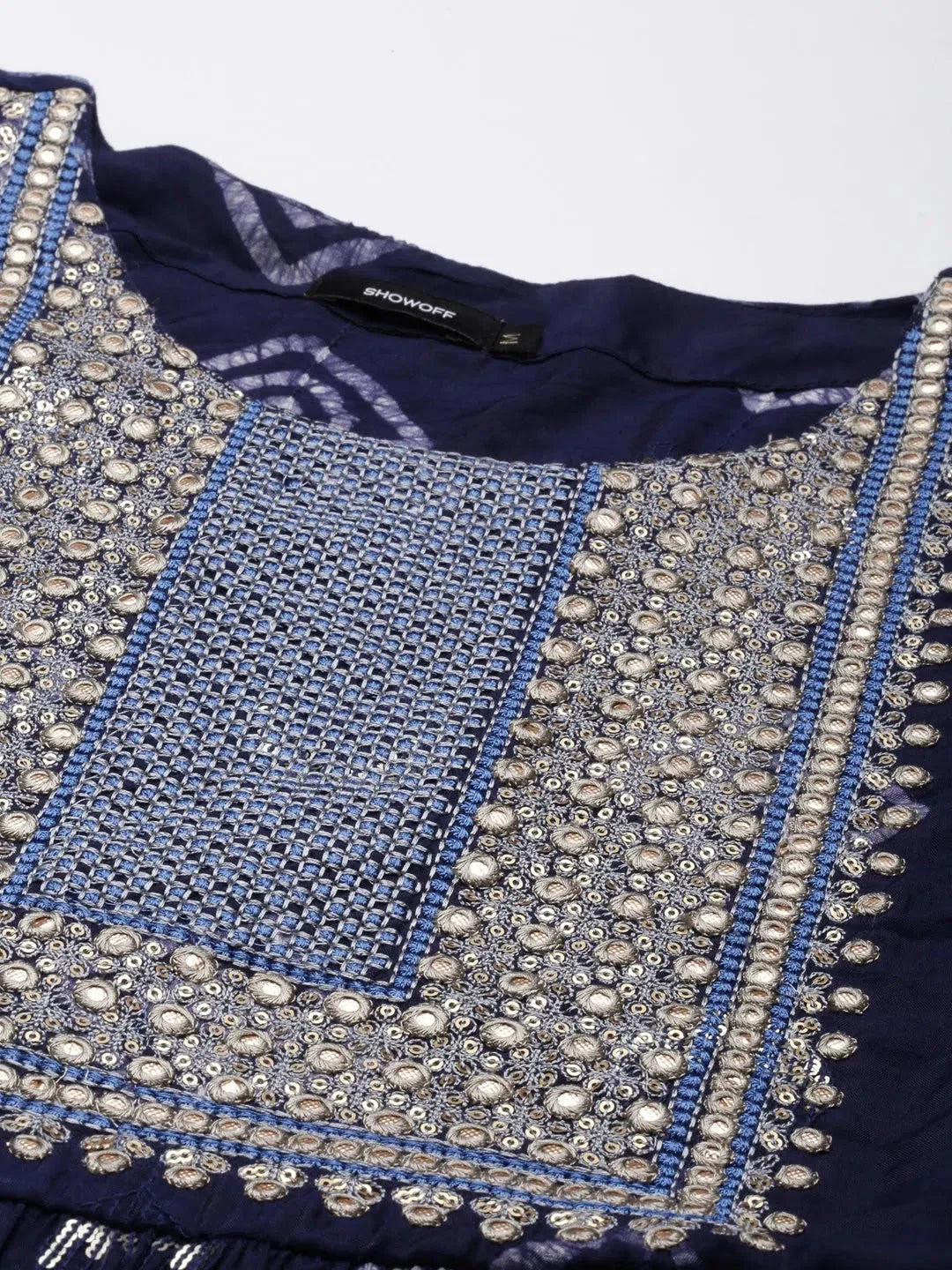 Navy Geometric Kurta Set | Women's Designer Indian Kurta Sets