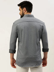 Men Grey Solid Casual Shirt-ATHERKNITS-4996-Grey