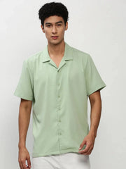 Men Green Solid Casual Casual Shirts-AGASTHYA-1596-Seagreen