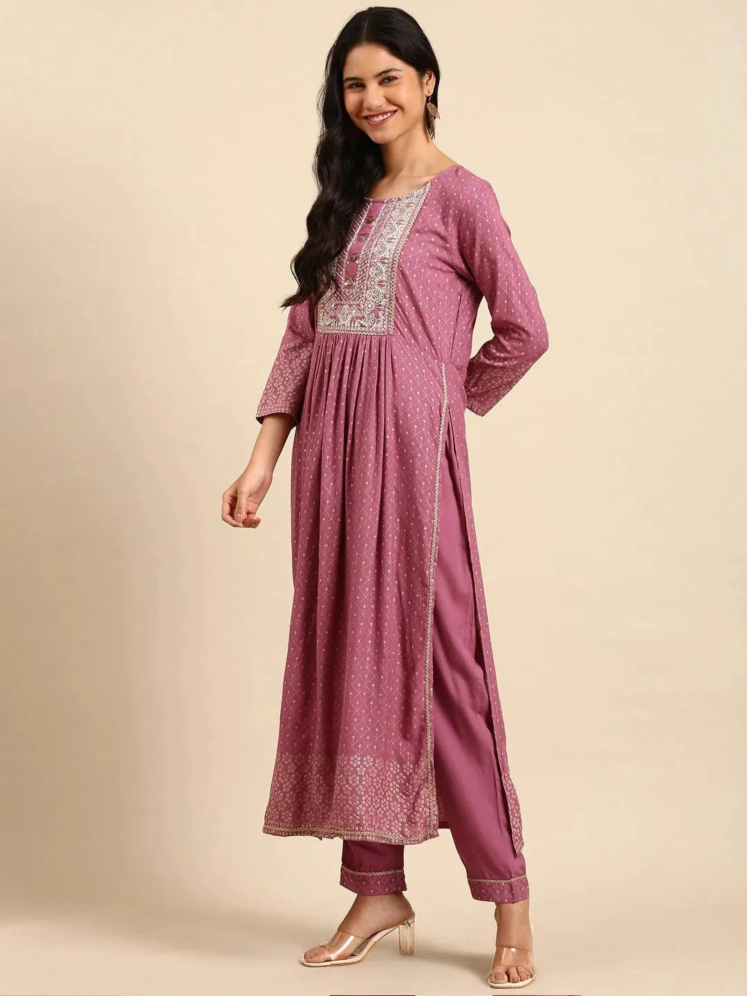 Purple Printed Kurta Set | Women's Designer Kurta Sets